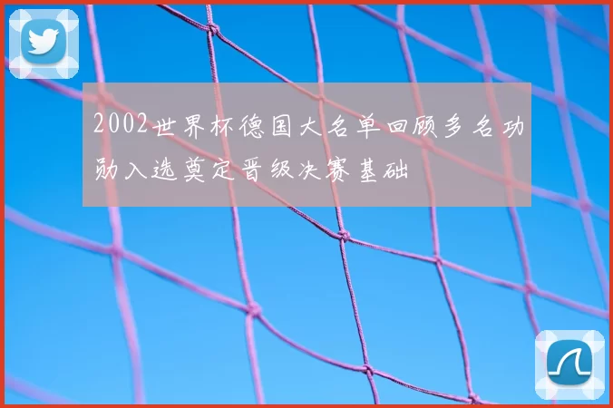 2002世界杯德国大名单回顾多名功勋入选奠定晋级决赛基础